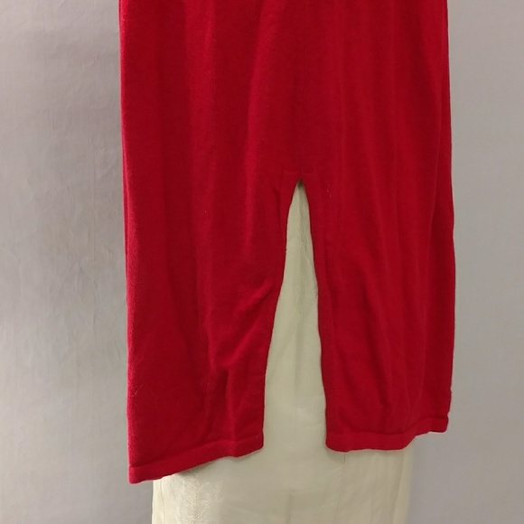 Red Knit Tunic J Jill Long Light Sweater Classy & Comfortable Christmas Holiday - Picture 5 of 8